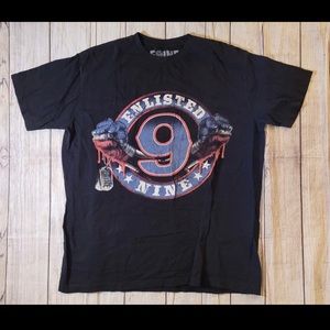 E9INE Fight Company Bleed Red White & Blue T-Shirt Size X-Large